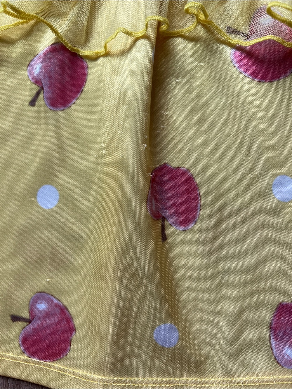 Disney Snow White Girls Nightgown in Royal Blue with Yellow & Red Apples Size 6 - Picture 16 of 16